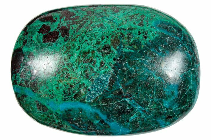 Polished Chrysocolla and Malachite Palm Stone - Peru #258713